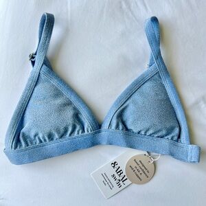 Sabal Swim Cleavage-Enhancing Seaside Bikini Top in Easy Breezy Blue